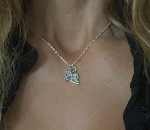 Ice skating charm necklace - skating,
