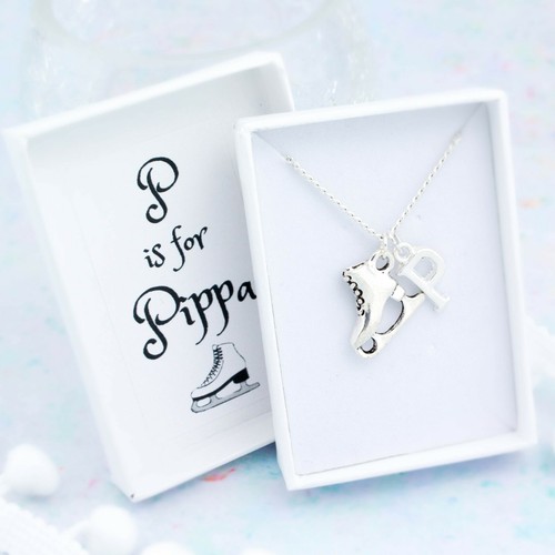Ice skate necklace - ice,