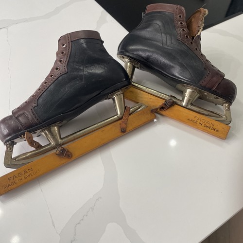 Vintage brown black leather - brown,